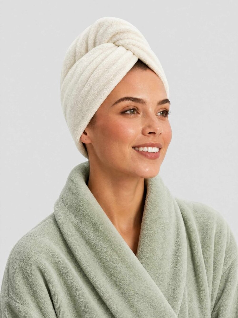 SN Logo Hair Towel - Ivory